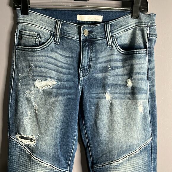 Kancan Low Rise Distressed Skinny Jeans Size 7/27 - Picture 2 of 7